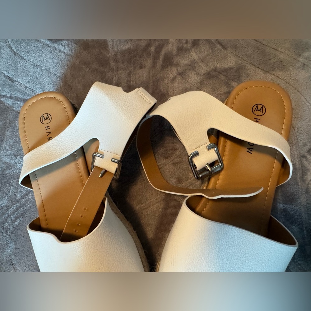 White Espadrille Platform Sandals - Picture 4 of 7